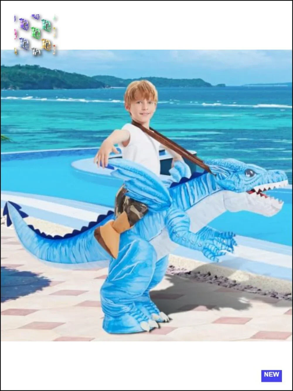 Inflatable Dinosaur Costume for Kids Halloween Boys Girls Blow Up Funny Cosplay